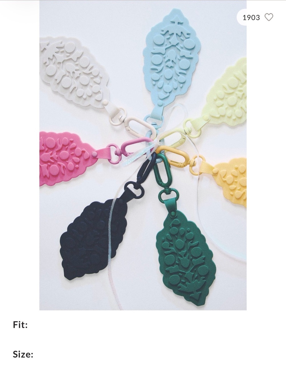 Free People Big Buti Silicone Keychain Charm - black, nwt